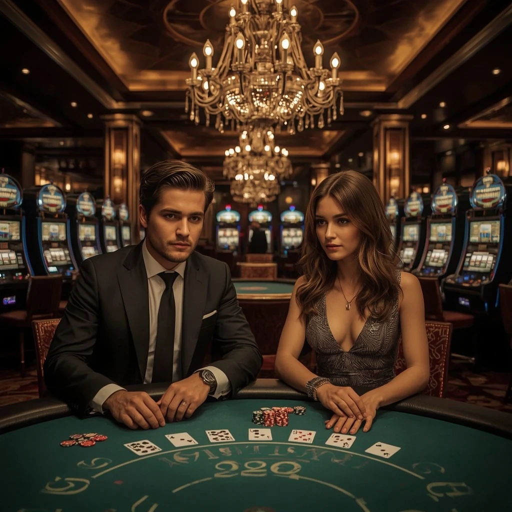 Deux joueurs de poker dans un Casino Golden Euro
